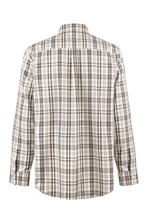 BOTTEGA VENETA Checkered Design Cotton Shirt for Men