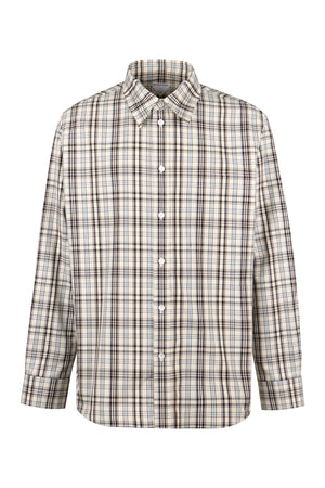 BOTTEGA VENETA Checkered Design Cotton Shirt for Men