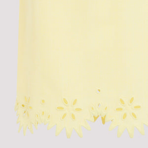 BOTTEGA VENETA Embroidered Viscose Skirt in Vibrant Yellow for Women