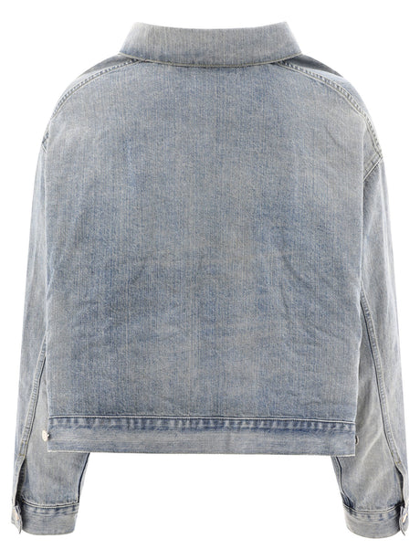 BALENCIAGA Light Blue Off Shoulder Jacket for Men