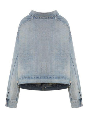 BALENCIAGA Blue Off-Shoulder Jacket for Women | SS24 Collection