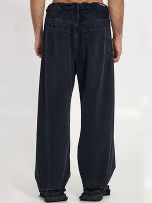 DARK BLUE COTTON DENIM BAGGY Jeans