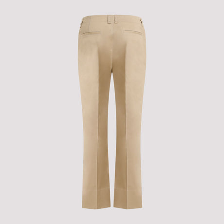 SAINT LAURENT Beige Cotton Pants for Women | SS24 Collection