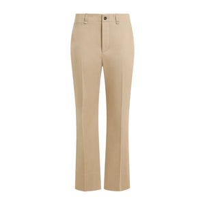 SAINT LAURENT Beige Cotton Pants for Women | SS24 Collection