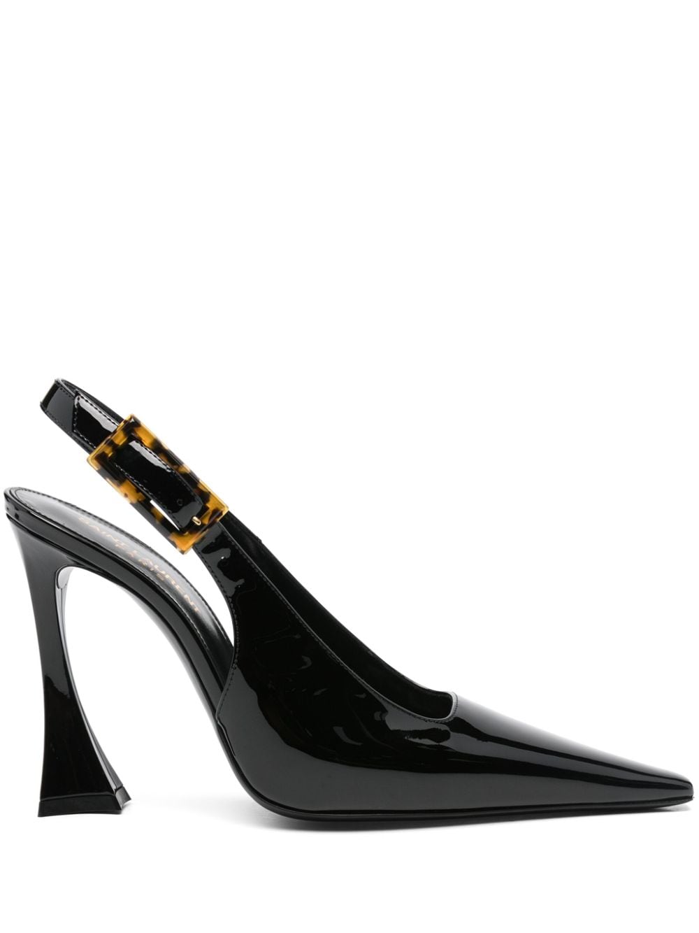 SAINT LAURENT Sculpted High Heel Patent Leather Slingback Pumps