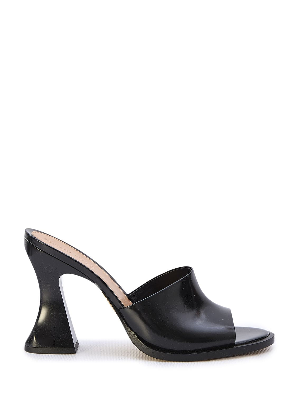 Women's Black Calfskin Cha-Cha Flat with Sculpted Heel