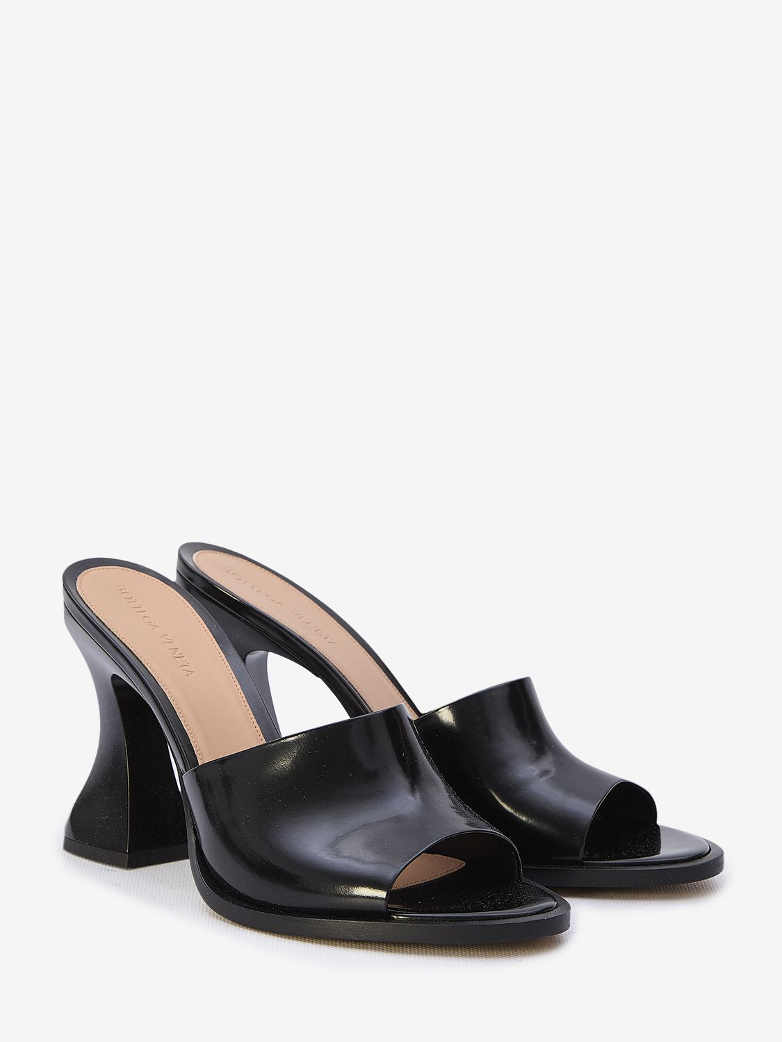 Women's Black Calfskin Cha-Cha Flat with Sculpted Heel