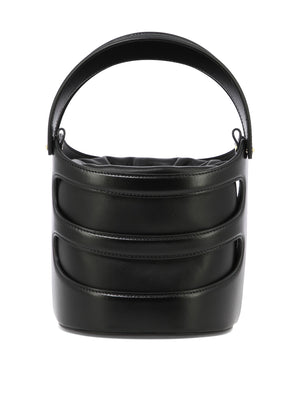 ALEXANDER MCQUEEN Stylish Black Leather Bucket Handbag for Women | SS24 Collection