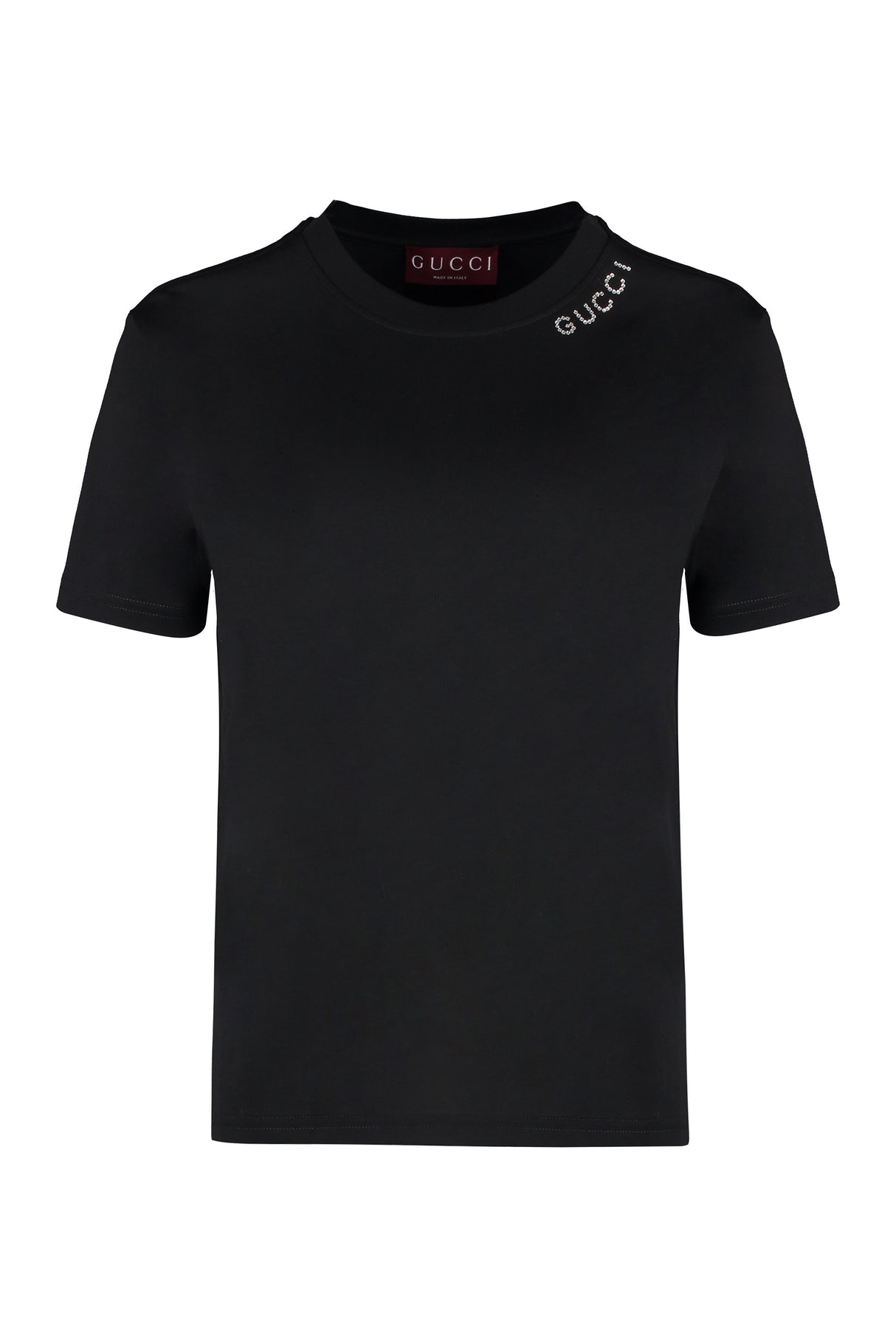 GUCCI Black Cotton Crew-Neck T-Shirt for Women