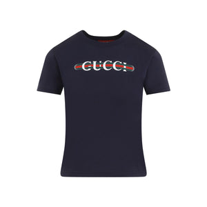 Áo Thun Nữ Cotton Trắng In Logo Gucci - Thu Đông 24