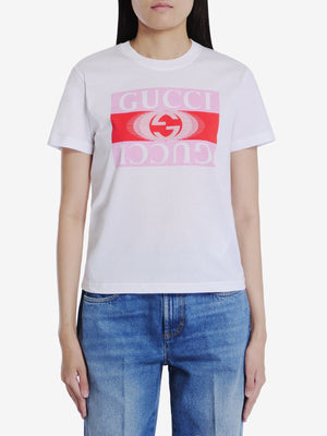 GUCCI Elegant Cotton Crewneck Tee with Iconic Print