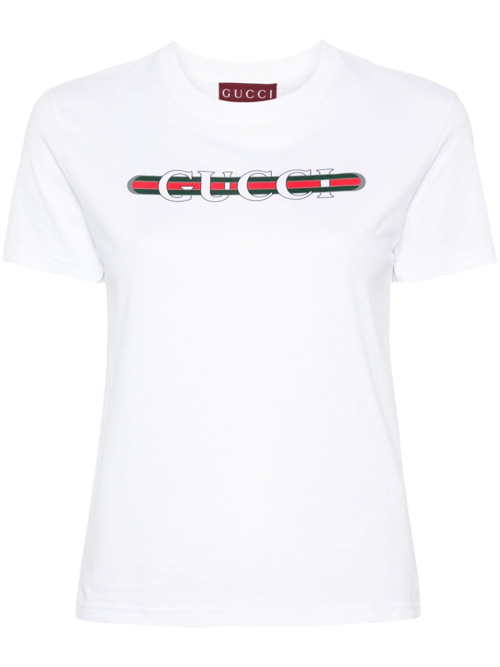 GUCCI Elegant Logo Print Cotton T-Shirt