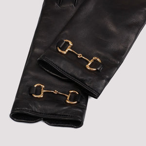 GUCCI Luxurious Midnight Black Leather Gloves