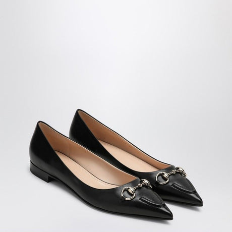 GUCCI Premium Leather Ballerina Flats with Elegant Horsebit Detail