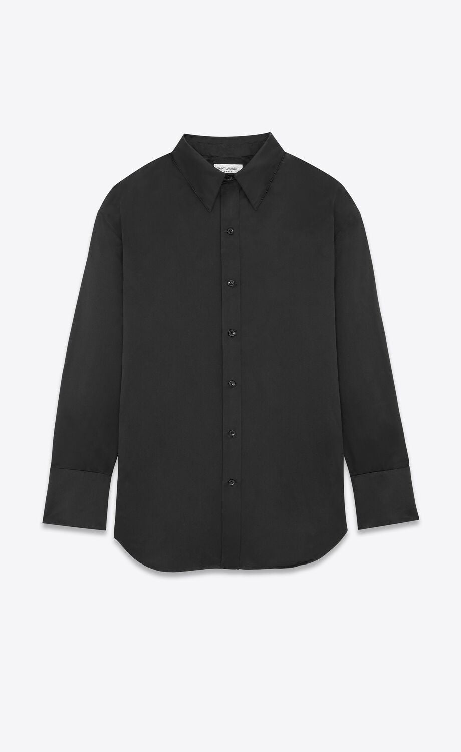 SAINT LAURENT Black Silk Oversized Shirt for Men