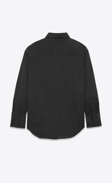 SAINT LAURENT Black Silk Oversized Shirt for Men