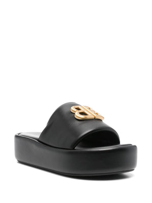 BALENCIAGA Rise Leather Sandals - Open Toe Slip-Ons