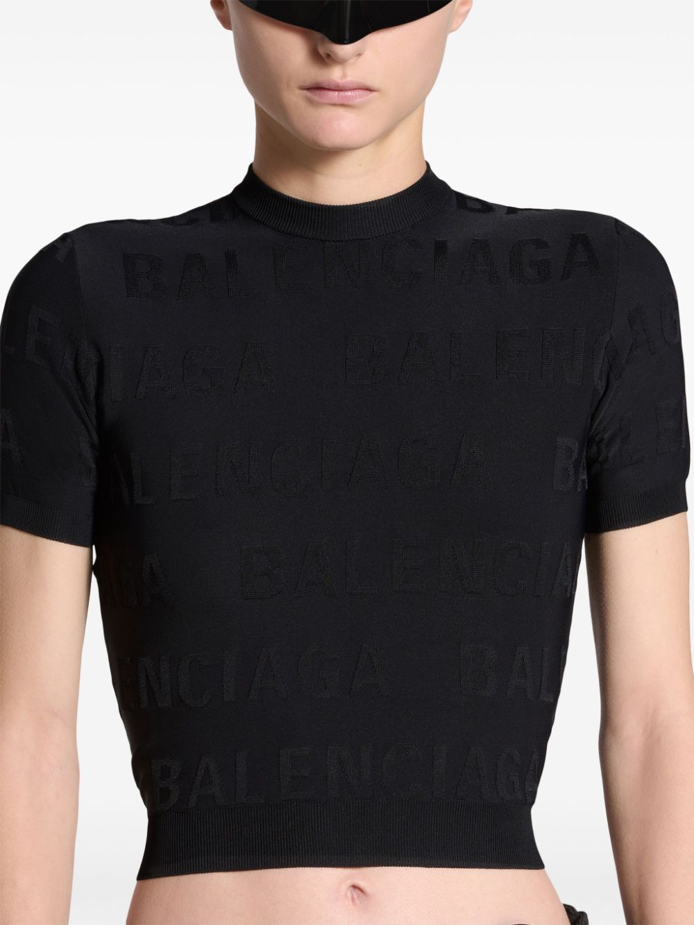 BALENCIAGA Allover Logo Top for Women in Black | SS24 Collection