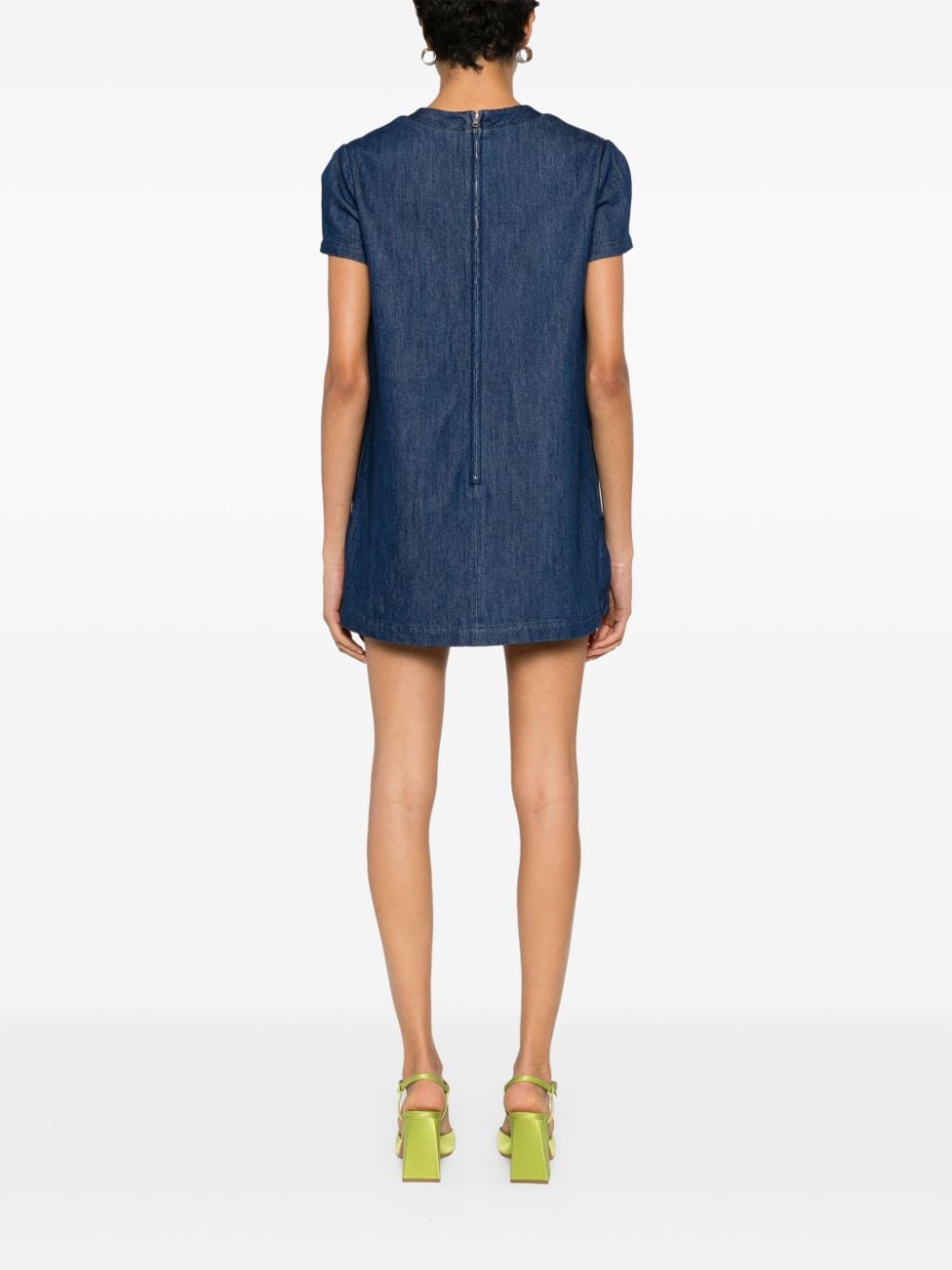 GUCCI Indigo Denim Mini Dress with Horsebit Detail