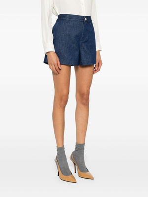 GUCCI Indigo Denim Mini Shorts with Signature Detail