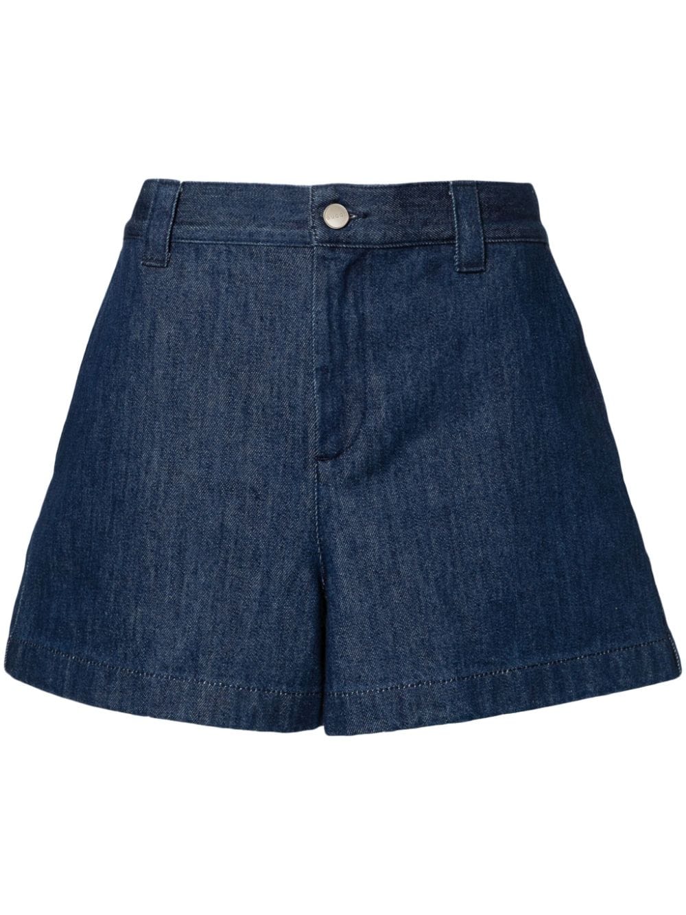 Quần Short Jean Dáng Ngắn Màu Xanh Indigo Có Chi Tiết Đặc Trưng