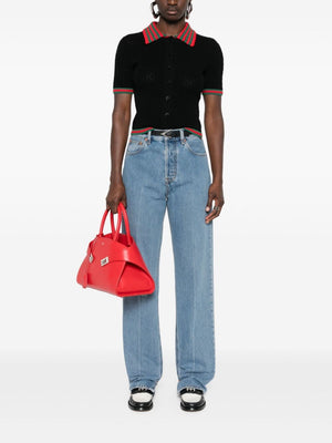 GUCCI Classic Straight Leg Jeans with Frayed Hem