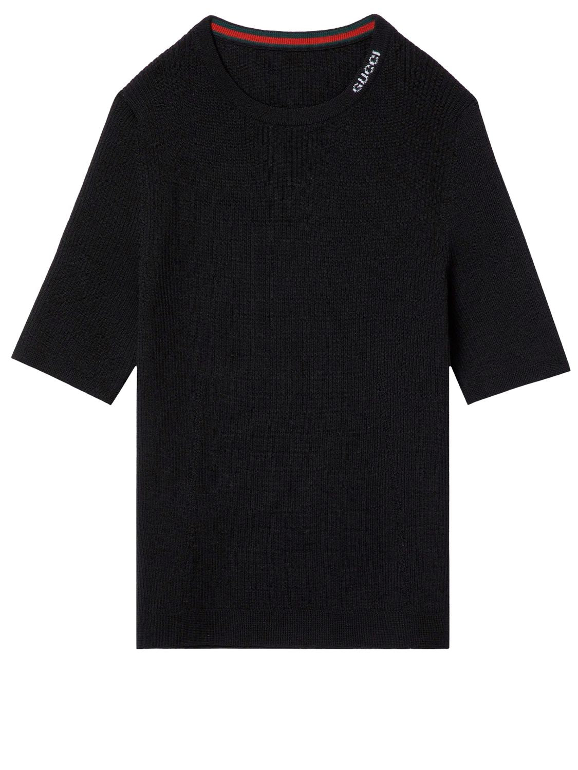 GUCCI Elegant Black Wool-Silk Crewneck Top