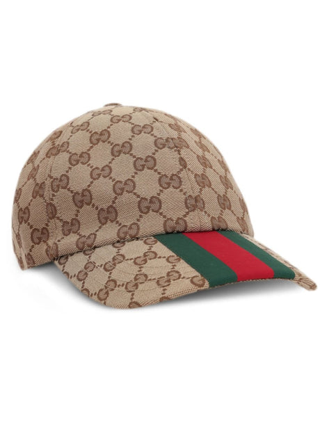 GUCCI Classic Canvas Baseball Cap with Signature Stripe