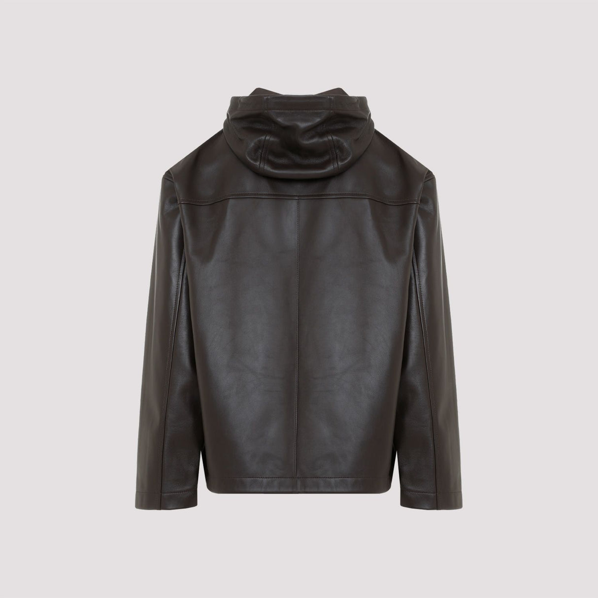 BOTTEGA VENETA Luxurious Lambskin Leather Hooded Jacket