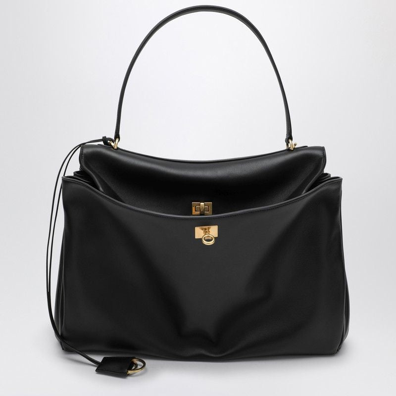 BALENCIAGA Large Smooth Black Calfskin Handbag