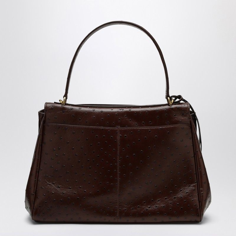 BALENCIAGA Medium Ostrich-Effect Calfskin Handbag