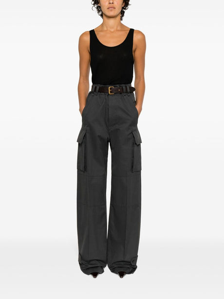 SAINT LAURENT 2024 Summer Grey Straight Pants for Women