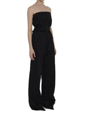 SAINT LAURENT Cassandre Embroidered Jumpsuit with Detachable Belt