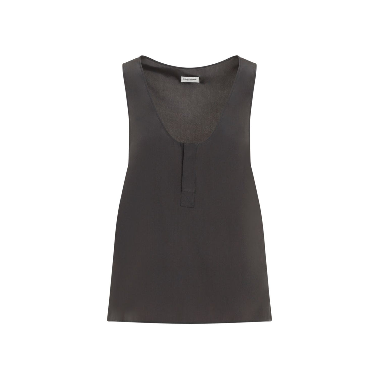 SAINT LAURENT Elegant Grey Silk Top