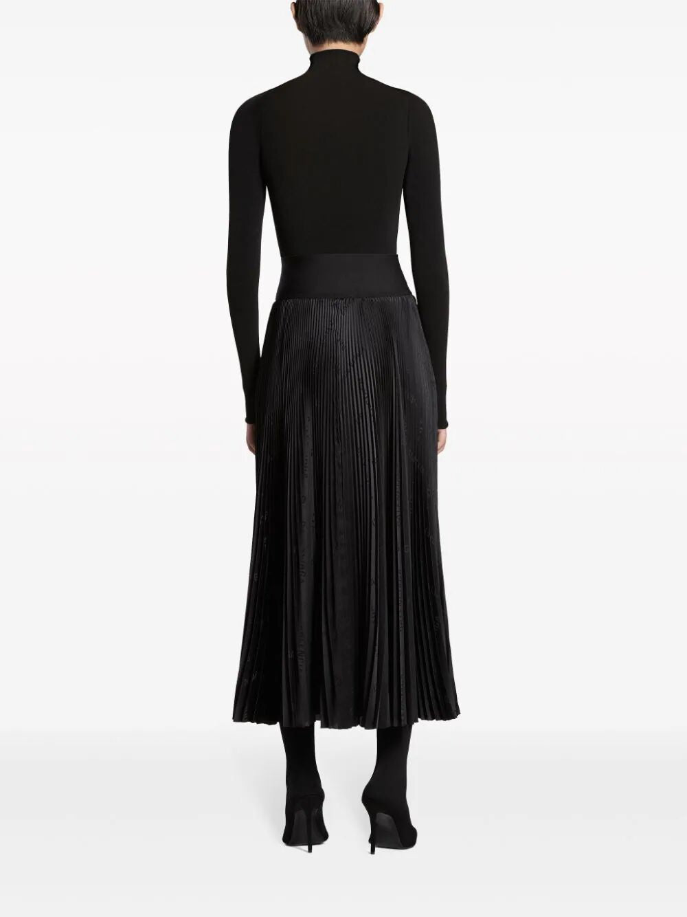 BALENCIAGA Pleated Cotton Skirt in Black for Women - SS24 Collection