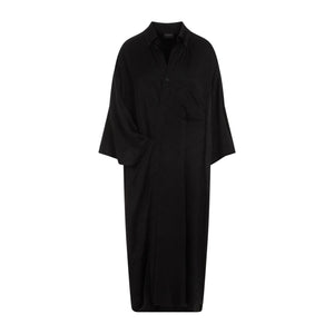 BALENCIAGA Stylish Black Short Sleeves Dress for Women - SS24 Collection