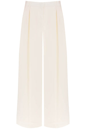 Fluid High-Waisted Palazzo Pants with Double Front Pleat