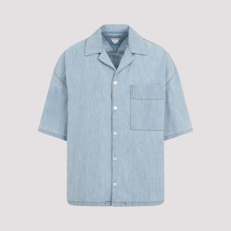 BOTTEGA VENETA Men's Classic Chambray Button-Up Shirt