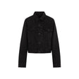 BALENCIAGA Women's Black Denim Jacket with Bold Logo