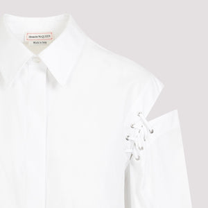 ALEXANDER MCQUEEN White Cotton Shirt for Women - SS24 Collection