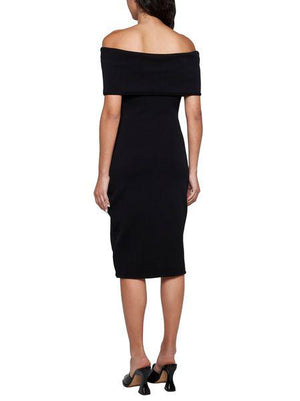 BOTTEGA VENETA Off-the-Shoulder Black Dress for Women