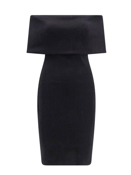 BOTTEGA VENETA Off-the-Shoulder Black Dress for Women