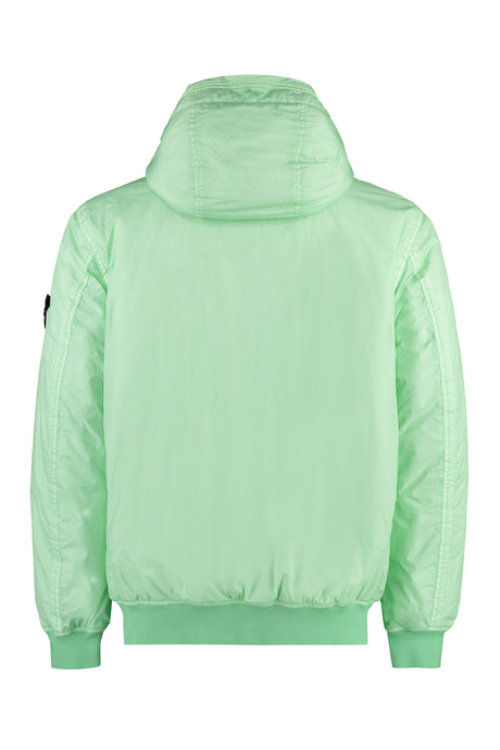 Áo khoác Techno Fabric xanh lá cây cho nam giới - Chất liệu tái chế, khóa nhãn hiệu có thể tháo rời