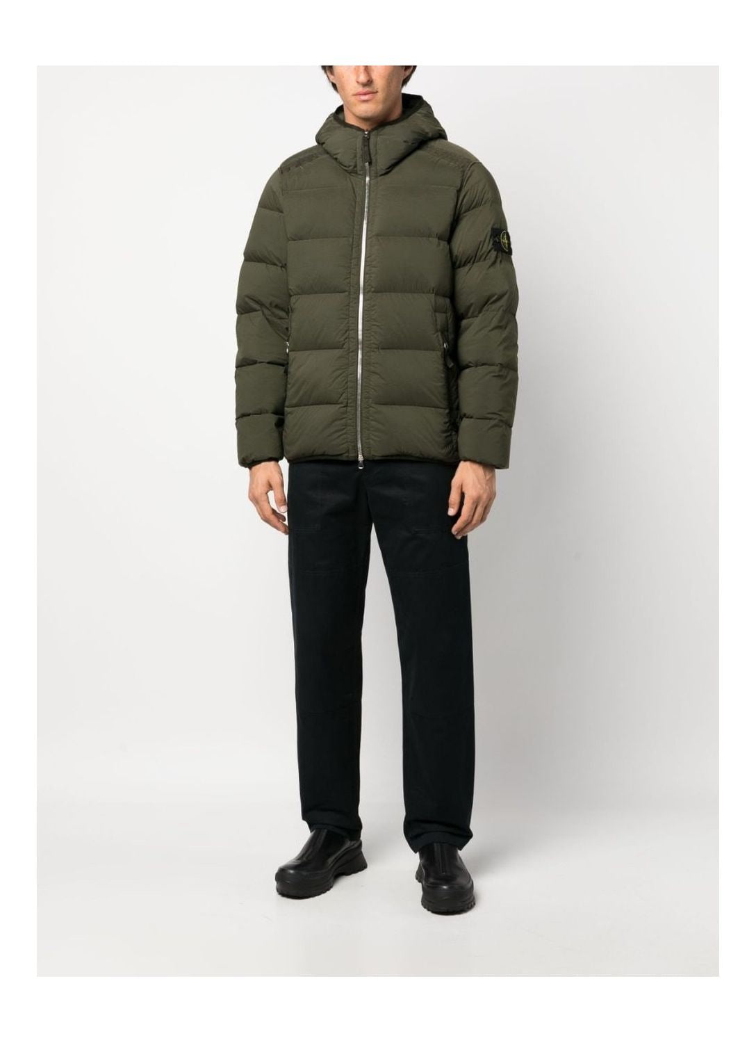 STONE ISLAND Olive Green Real Down Jacket for Women - FW23 Collection