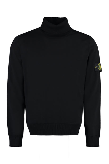 STONE ISLAND Premium Black Turtleneck Sweater for Men