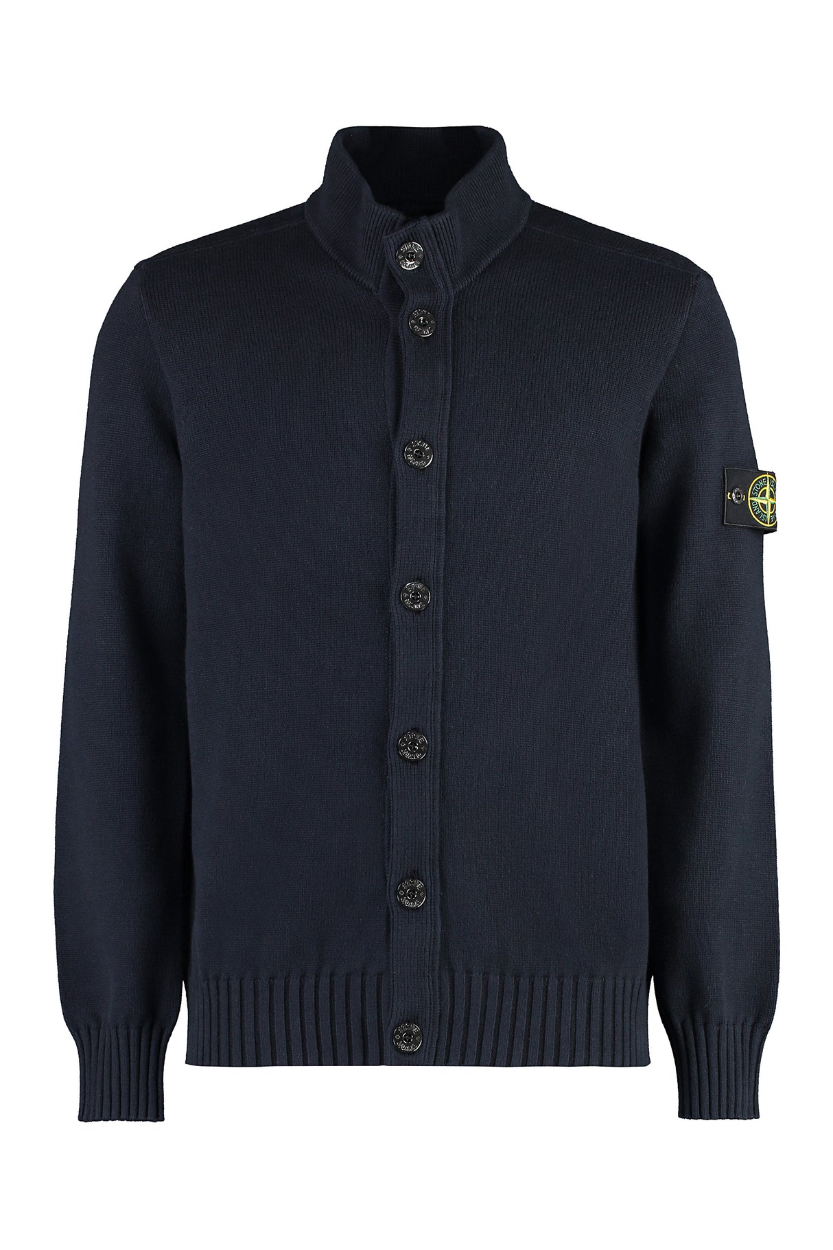 Áo len nam cotton với bản logo có thể tháo rời - FW23 xanh dương