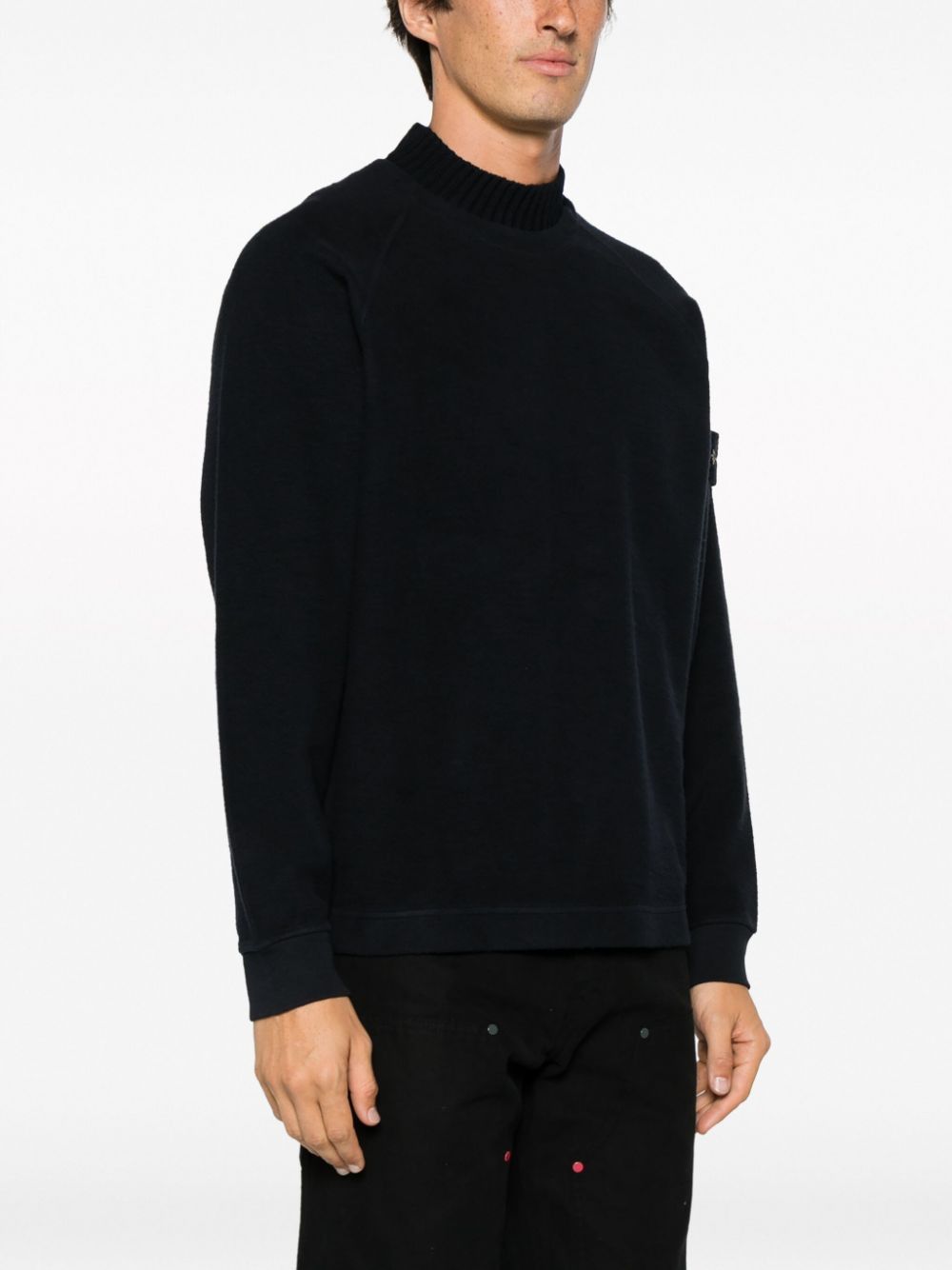 STONE ISLAND Men's Chalk-Coloured Cotton-Blend Sweater for FW23