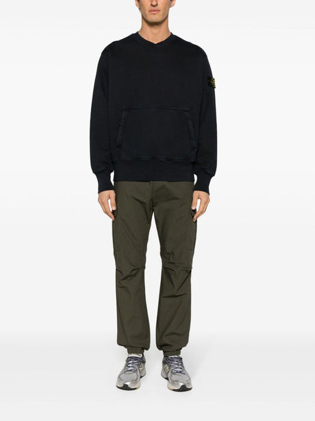 STONE ISLAND Sophisticated and Stylish Men's Cotton Sweatshirt with Iconic Logo Patch