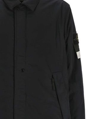 Áo khoác parka vape chất liệu kỹ thuật màu xanh nam FW23 của STONE ISLAND