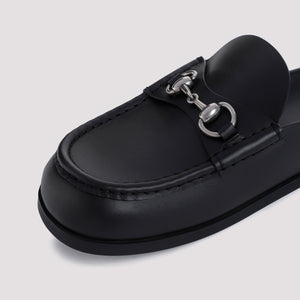 GUCCI Luxury Flat Black Leather Moccasins